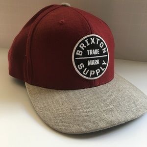 Brixton Trade Mark Supply Maroon Baseball Hat Cap